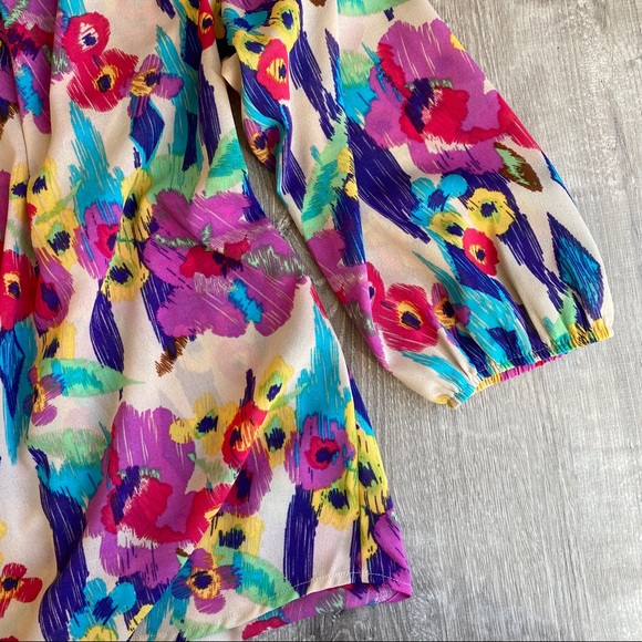 Flowy Boho Daniel Rainn Floral Blouse Large - Picture 2 of 8